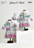 Knitting Pattern - James C Brett JB621 - Baby Marble DK - Cardigans & Hat